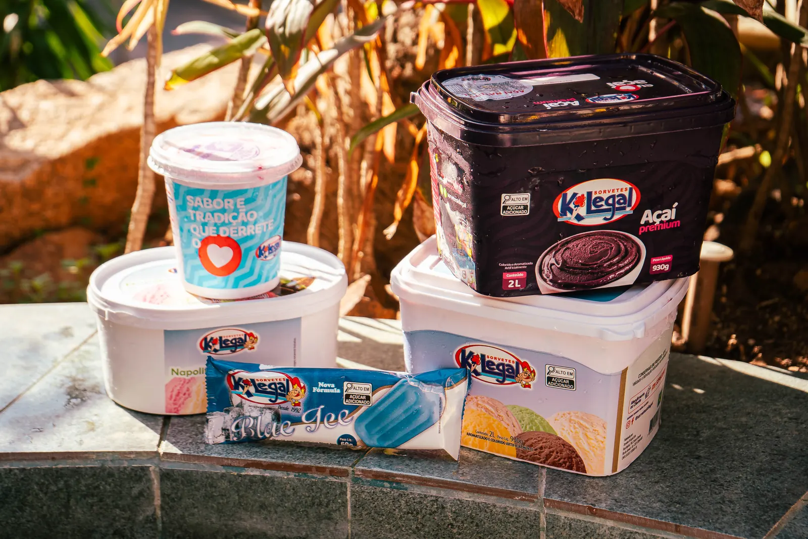 Potes de 2 litros e caixa de açaí de 10 litros KiLegal